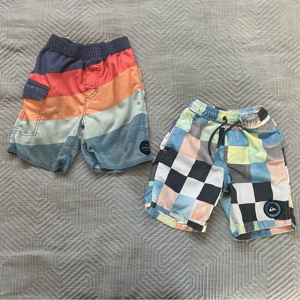 4T Boys Swim Trunks - Quicksilver and Rip Curl